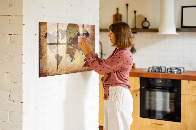 Magnetic marker board Old world map