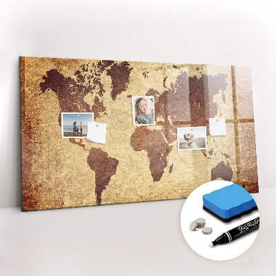 Magnetic dry erase board Old world map