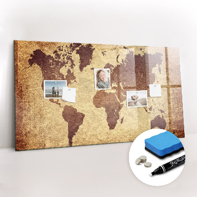Magnetic marker board Old world map