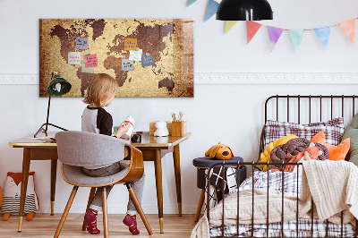 Magnetic marker board Old world map