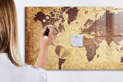 Magnetic marker board Old world map