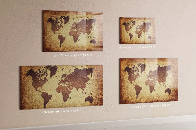 Magnetic marker board Old world map