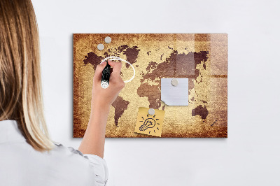 Magnetic marker board Old world map