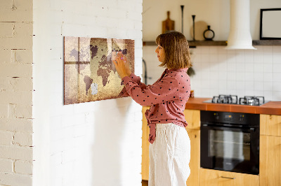 Magnetic marker board Old world map