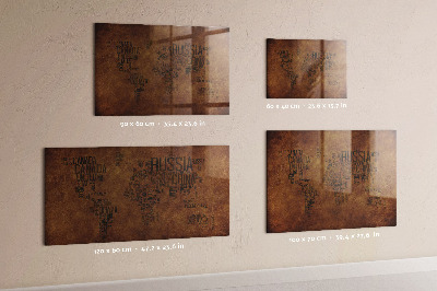 Magnetic marker board Country names map