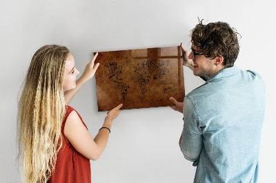 Magnetic marker board Country names map