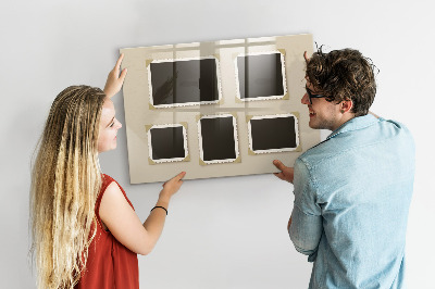 Magnetic glass board Retro frame