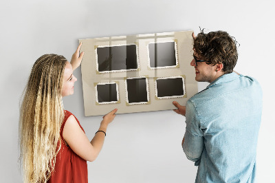 Magnetic glass board Retro frame