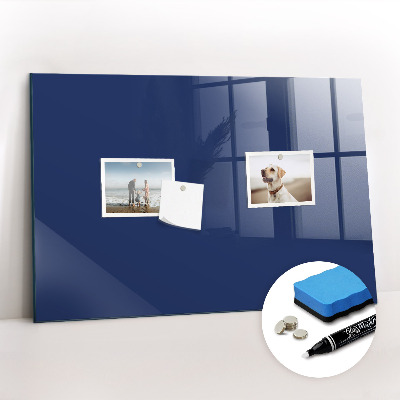 Glass dry erase board magnetic Navy blue