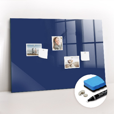Glass dry erase board magnetic Navy blue