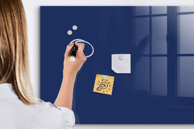 Glass dry erase board magnetic Navy blue