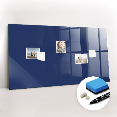 Glass dry erase board magnetic Navy blue