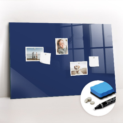 Glass dry erase board magnetic Navy blue