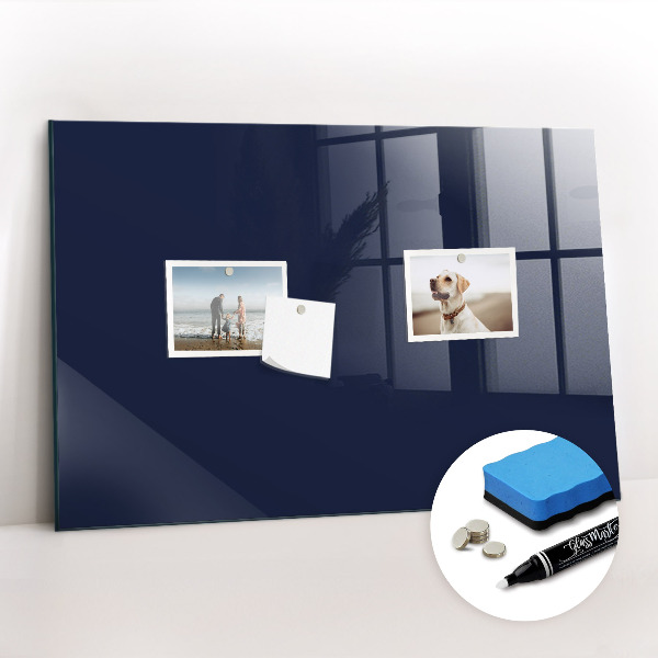 Glass dry erase board magnetic Dark navy blue
