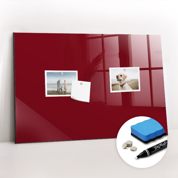 Glass dry erase board magnetic Burgundy