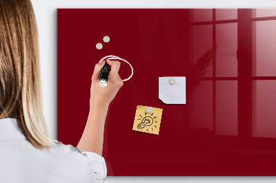Glass dry erase board magnetic Burgundy