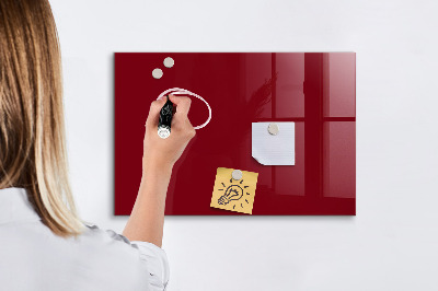 Glass dry erase board magnetic Burgundy