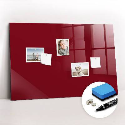 Glass dry erase board magnetic Burgundy