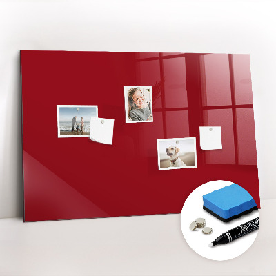 Magnetic glass board Red