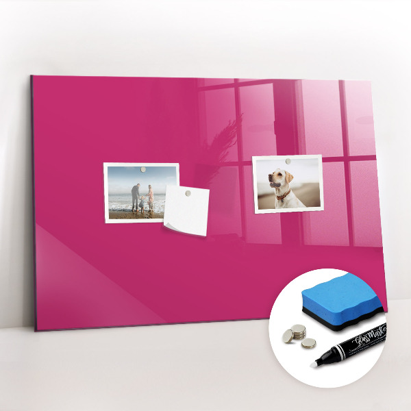 Glass dry erase board magnetic Bright pink