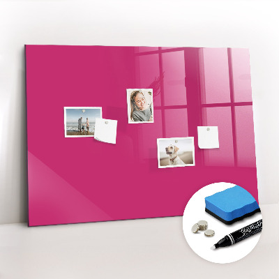 Glass dry erase board magnetic Bright pink