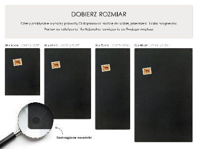 Wall-mounted magnet board in size 19 × 31 in (50 × 80 cm)