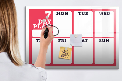 Magnetic board for drawing Weekly Planner