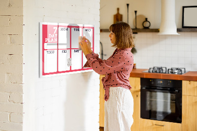 Magnetic board for drawing Weekly Planner