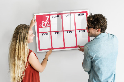 Magnetic board for drawing Weekly Planner