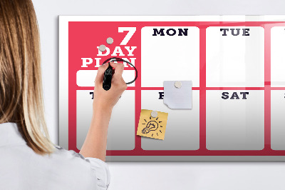 Magnetic board for drawing Weekly Planner