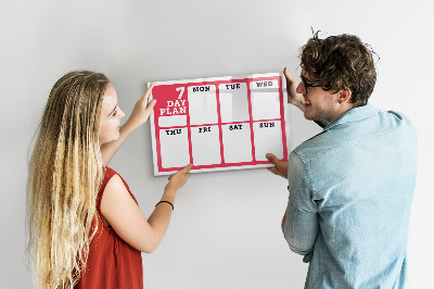 Magnetic board for drawing Weekly Planner