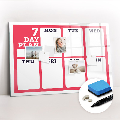 Magnetic board for drawing Weekly Planner