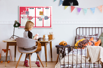 Magnetic board for drawing Weekly Planner