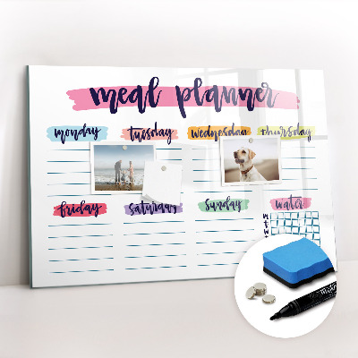 Magnetic dry erase board Weekly menu