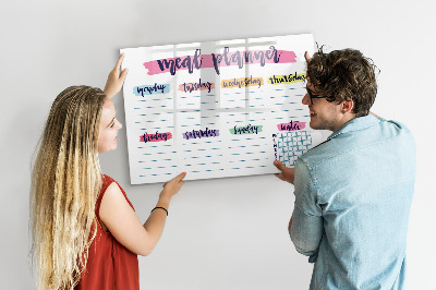 Magnetic dry erase board Weekly menu