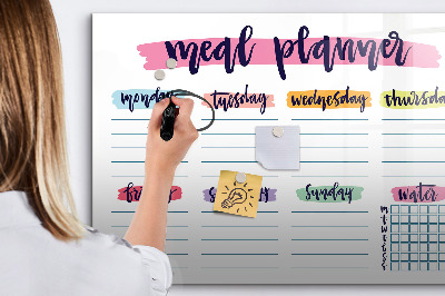 Magnetic dry erase board Weekly menu
