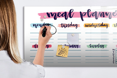 Magnetic writing board Weekly menu