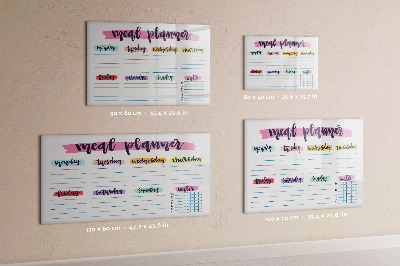Magnetic dry erase board Weekly menu