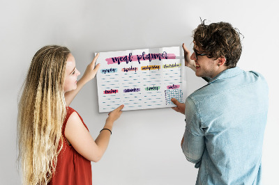 Magnetic dry erase board Weekly menu