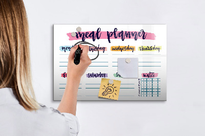 Magnetic writing board Weekly menu