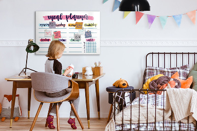 Magnetic dry erase board Weekly menu