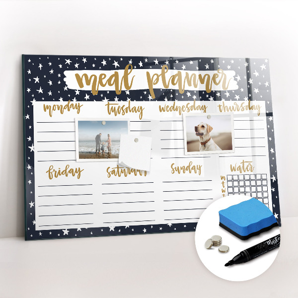 Magnetic dry erase board Star meal planner