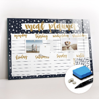 Magnetic dry erase board Star meal planner