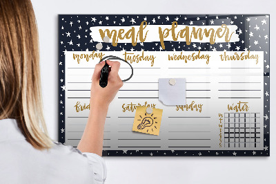Magnetic dry erase board Star meal planner