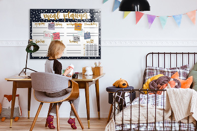 Magnetic dry erase board Star meal planner