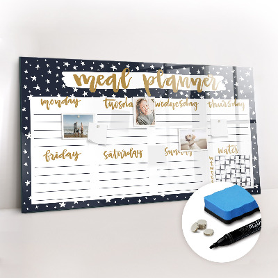 Magnetic dry erase board Star meal planner