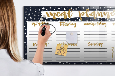 Magnetic dry erase board Star meal planner