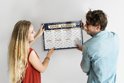 Magnetic dry erase board Star meal planner