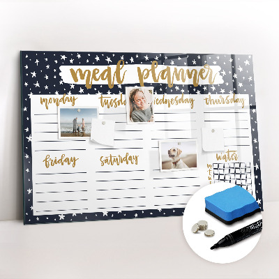 Magnetic board for writing Star meal planner