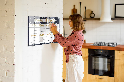 Magnetic board for writing Star meal planner